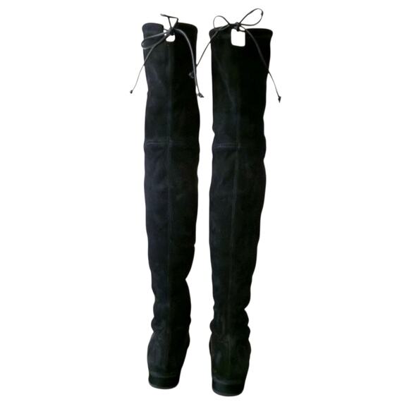 Stuart Weitzman Lowland Black Suede Over The Knee Boots Size 6M Timeless Classic - Picture 7 of 13